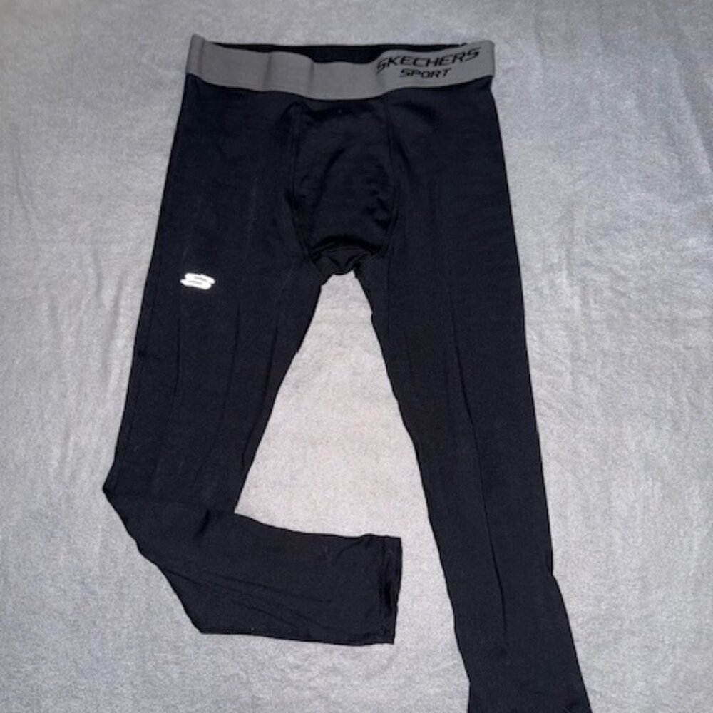 Skechers Sport Mens Compression Leggings Pants Black Size M Athletic Base Layer